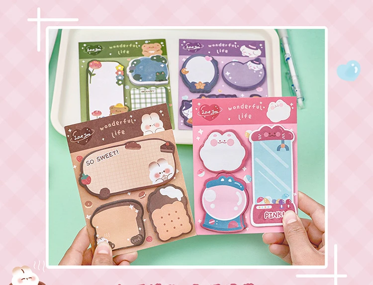 Cute Cartoon Combination Memo Pad Creative Messages Special Shaped ...