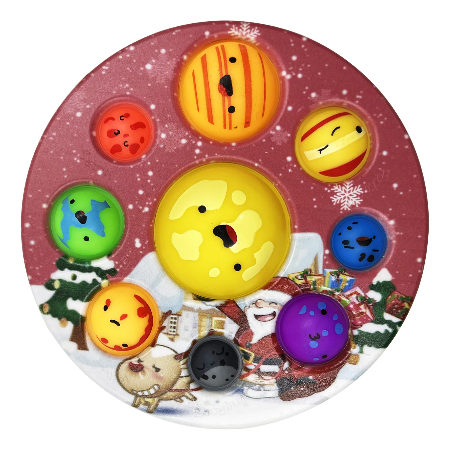 2023 новые рождественские планеты земля океан Континенты головоломка пузырьки настольные игрушки сенсорная игрушка-антистресс