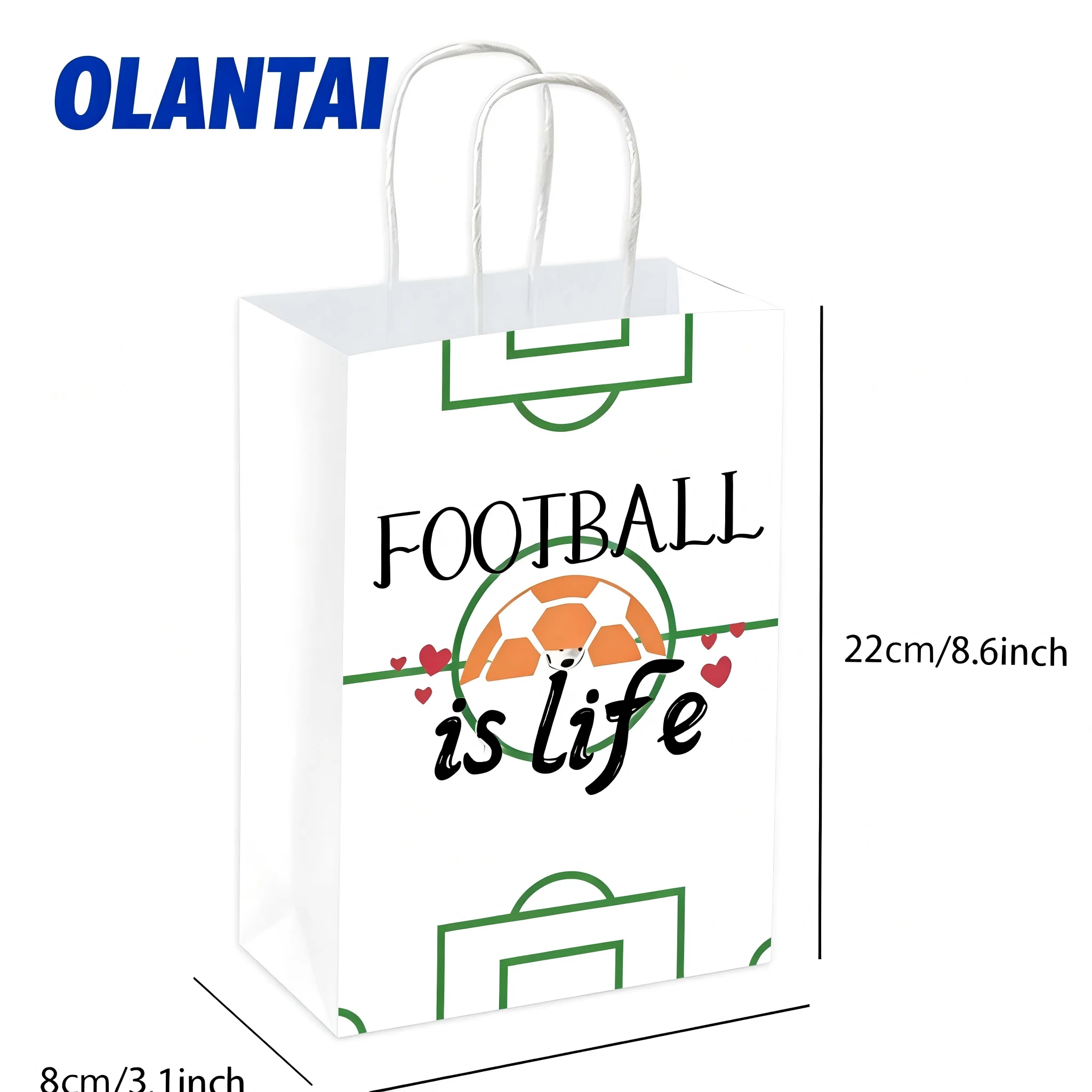 For Brown Kraft Recyclable Durable Food Packaging Paper Bags with Handle for Football Stadium Catering