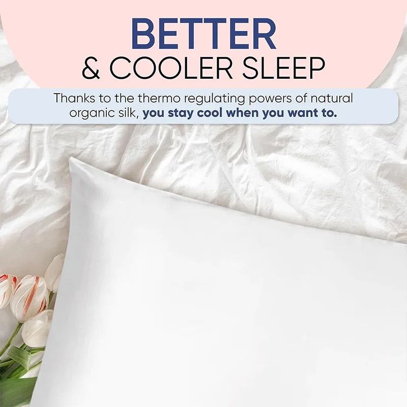 Custom Printed Embroidery logo 100% Pure Mulberry Silk Pillowcase Set supplier