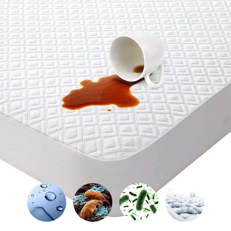 Factory Custom Bed Bug Proof Breathable Microfiber Quilted Waterproof Mattress Protector Cover