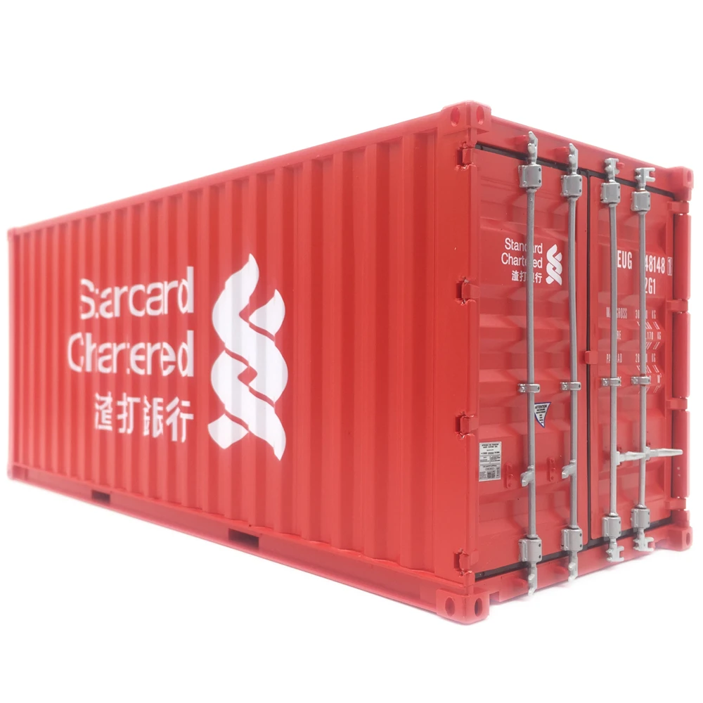 30cm 1:20 Standard Chartered Bank red 20GP manufactory container scale model O.A.S ship model