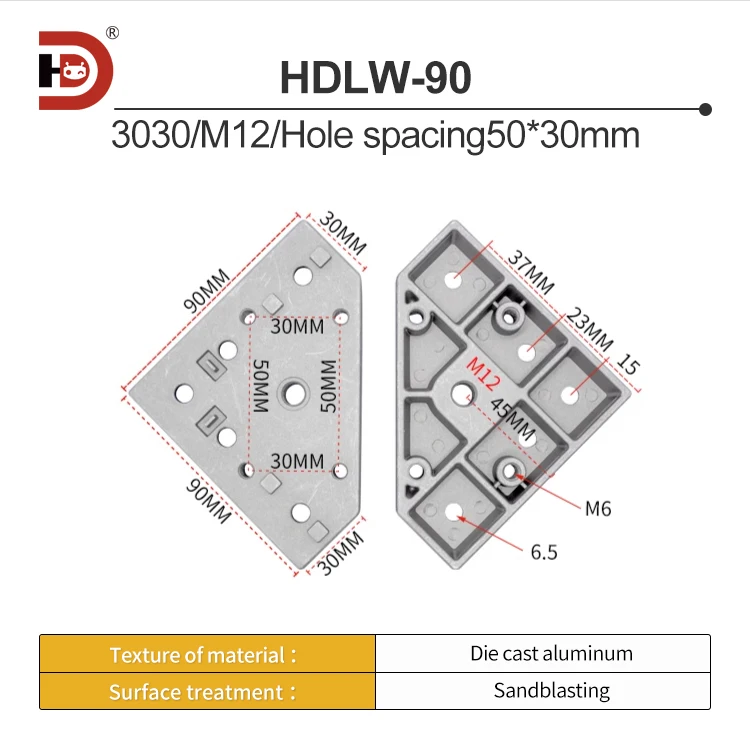 3030/4040 Aluminum Profile Universal Triangle Bottom Plate End Face Connection Plate Foot Cup Foot Mounting Part manufacture
