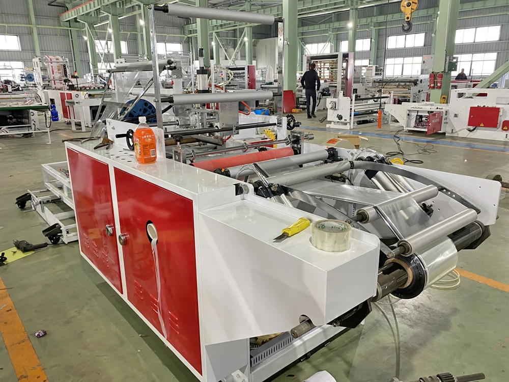 High Speed Poly Sheet Folding Melting Film Edge System Automatic Bag Making Machine Opp Bopp Bag Making Machine