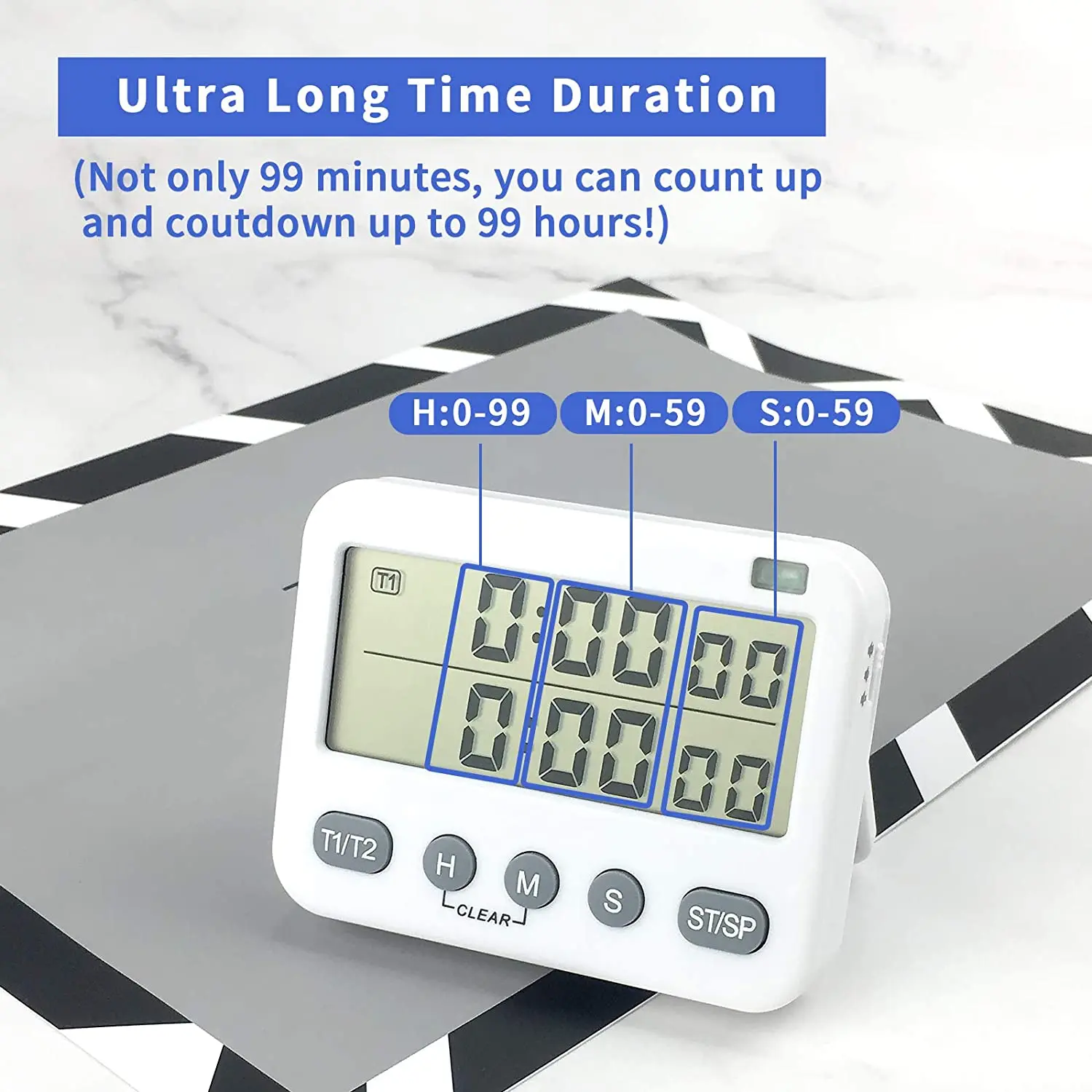 Dual Digital Timer, Kitchen Timer for Cooking Countdown Timers Pomodoro  Timer with Magnetic - AAA Batteries Included