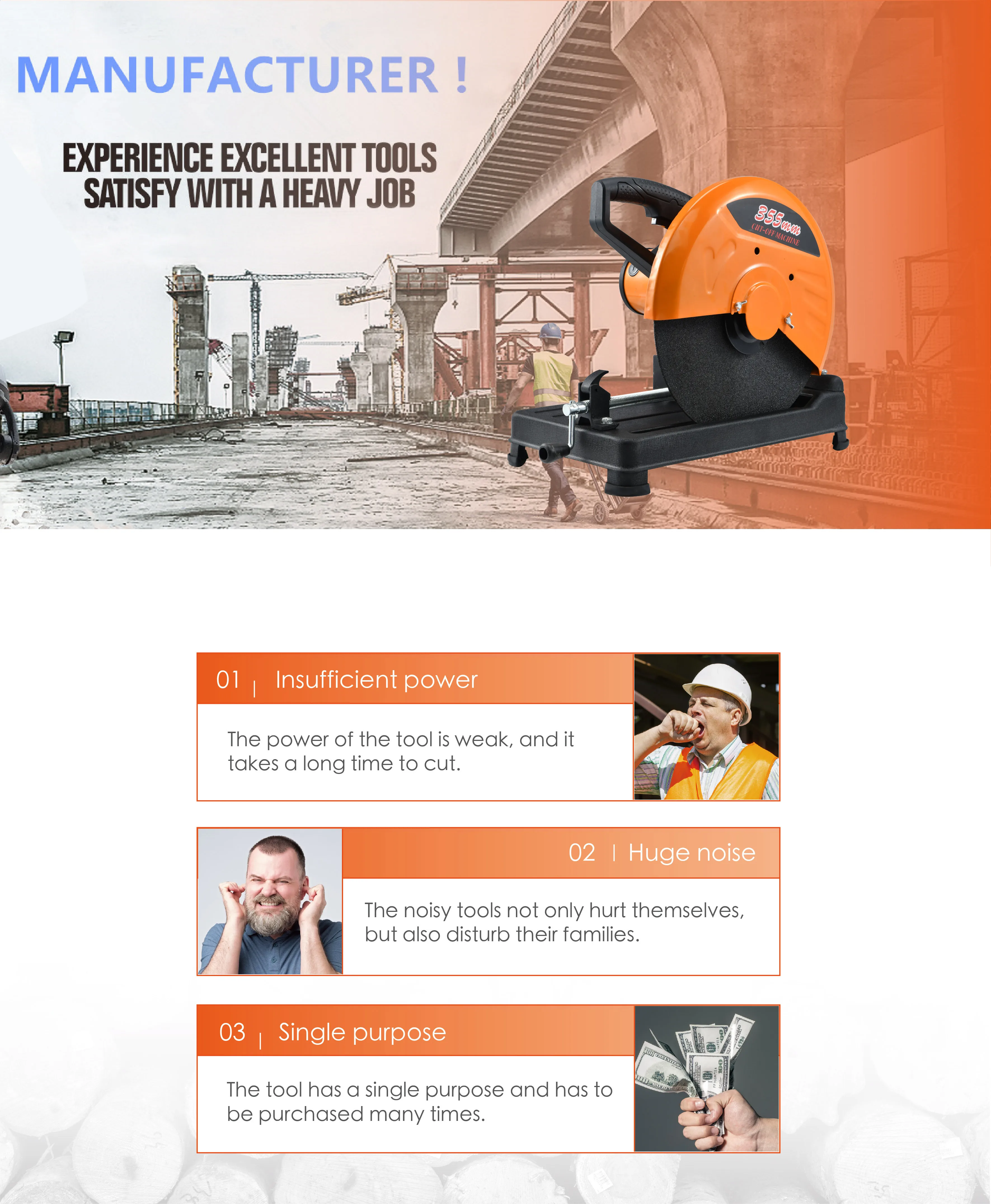 14'' Cutoff Machine Abrasive Wheel Cutting Machine 355mm Metal Cutting