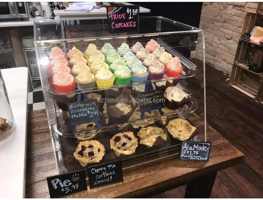 3tier Acrylic Bread Box Clear Acrylic Bread Display Box 3 Tray