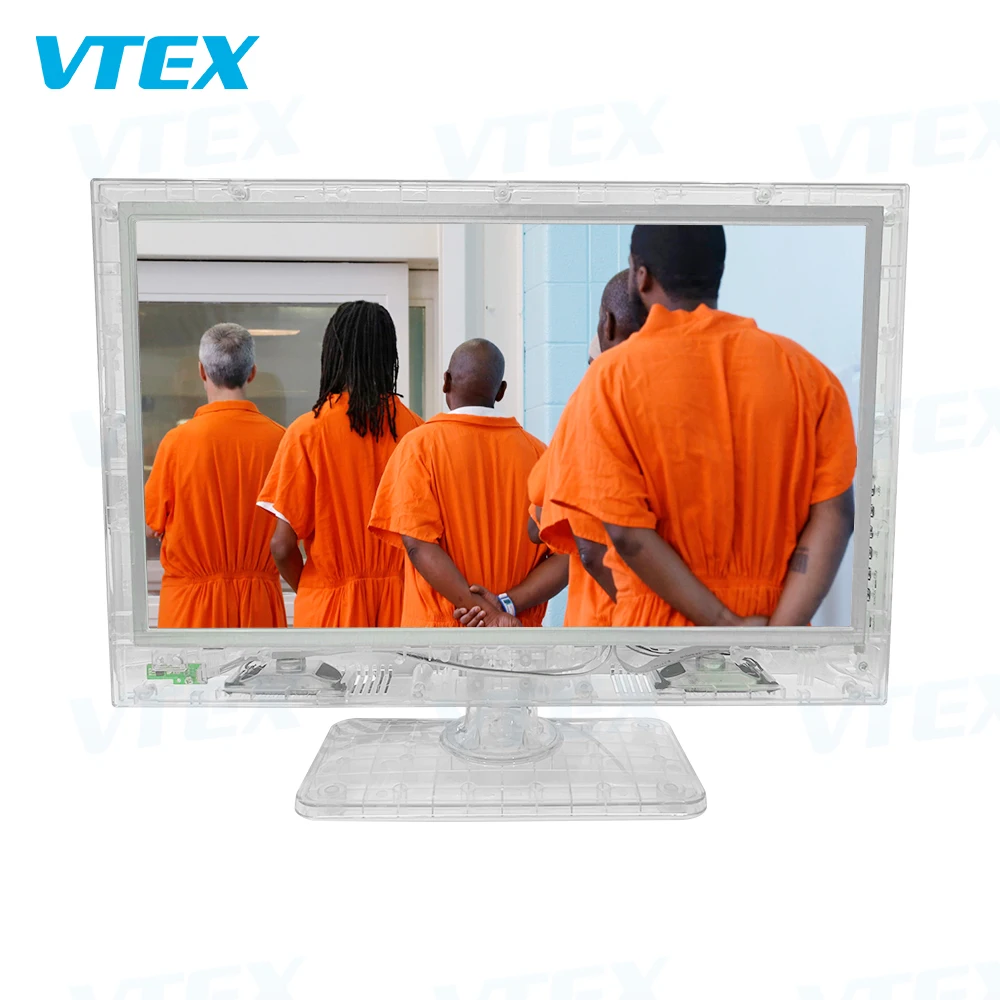 High Security Government Prison Jail Use Transparent  Case Cover TV  13 15 19 22 Inch Jail Prison TV Set