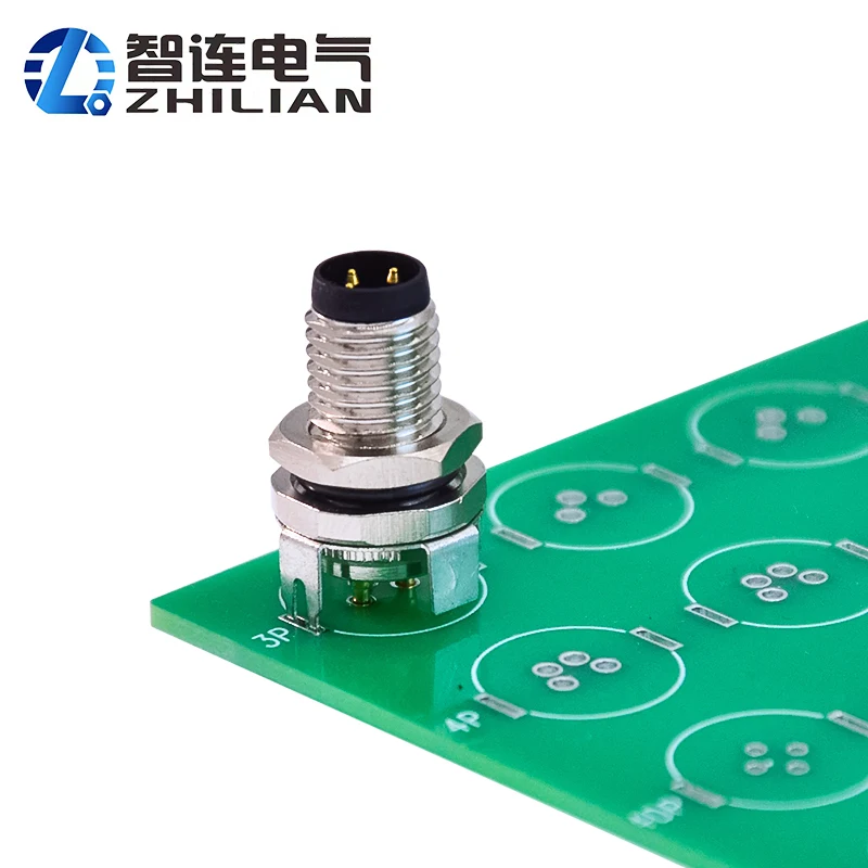 High Quality Male Straight Industrial M8 3 Pin Pcb Mount Connector With