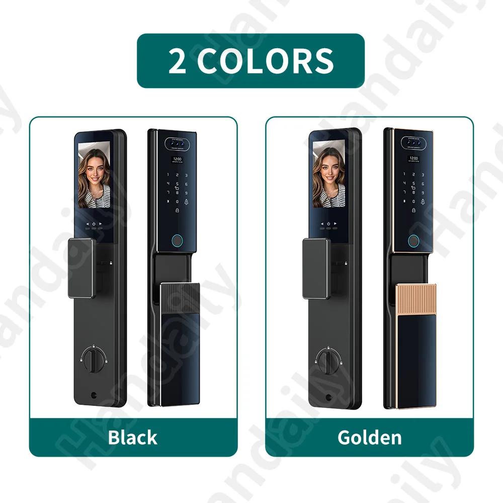 Fechadura Digital Security Lock 3D Face Recgonistion Palm Vein Tuya Wifi Smart Door Lock With Intercom Camera and Fingerprint V80