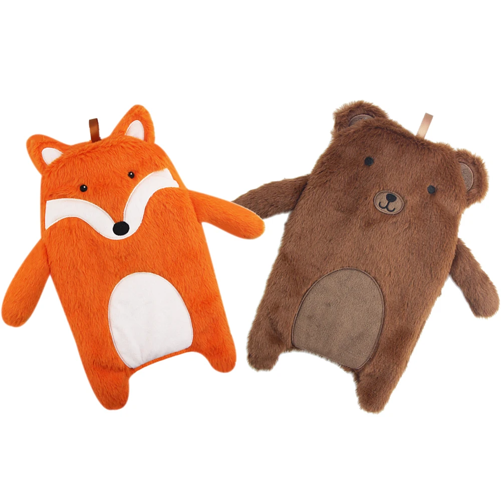 Wholesale Rubber Hot Water Bottle Cute Plush BS Hot Water Bag Animal Cover