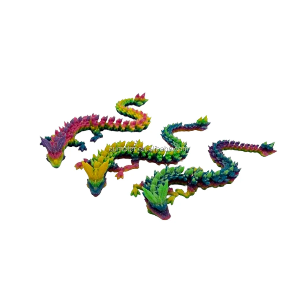 3d Printed Articulated Dragon 3d Printed Dragon Crystal Dragon Fidget ...