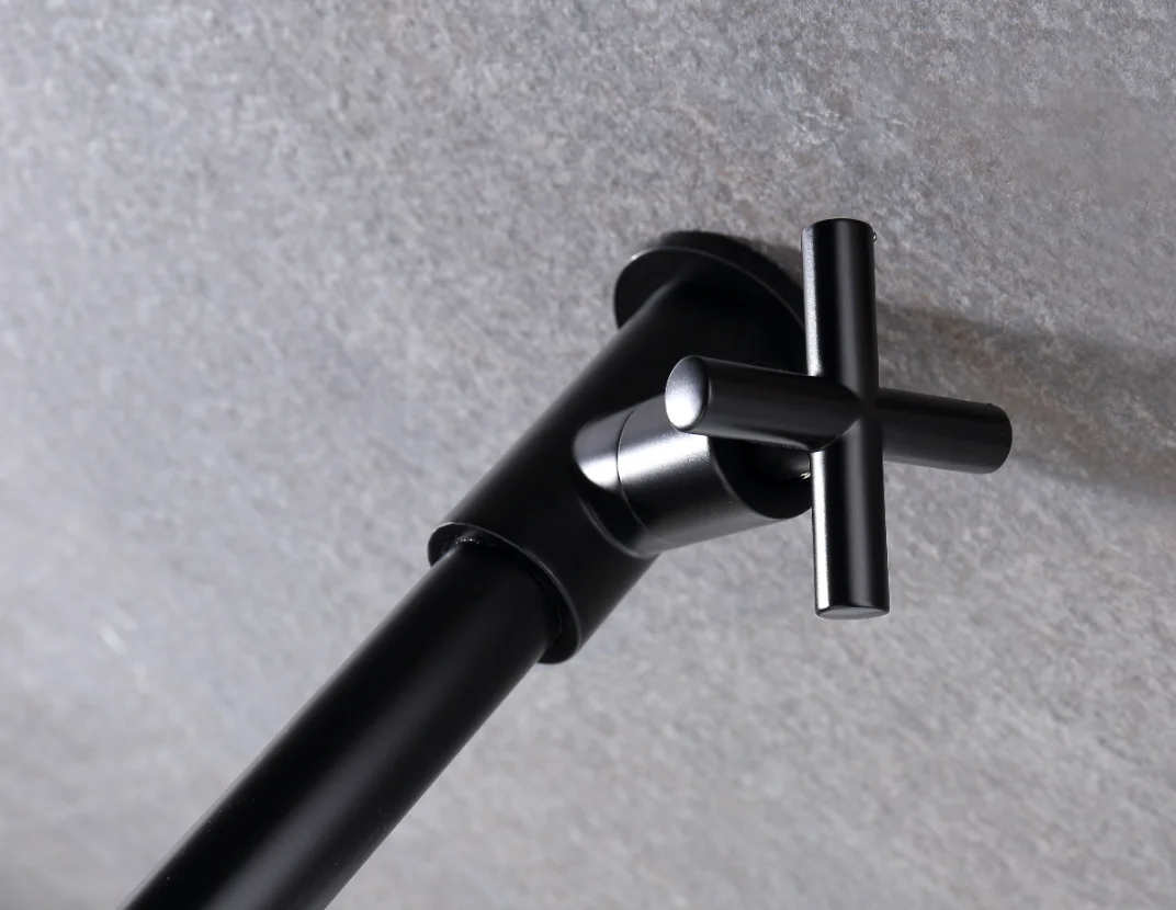 Лидер продаж! Настенный смеситель для ванной комнаты матовый черный раковины с горячей и холодной водой