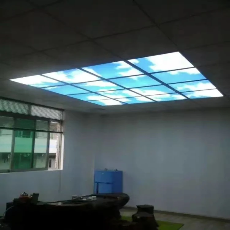 Square Panel Light 600x600 Recessed Operating Theater Ceiling Blue Sky White Cloud Green Tree Vision Ceiling Lamp