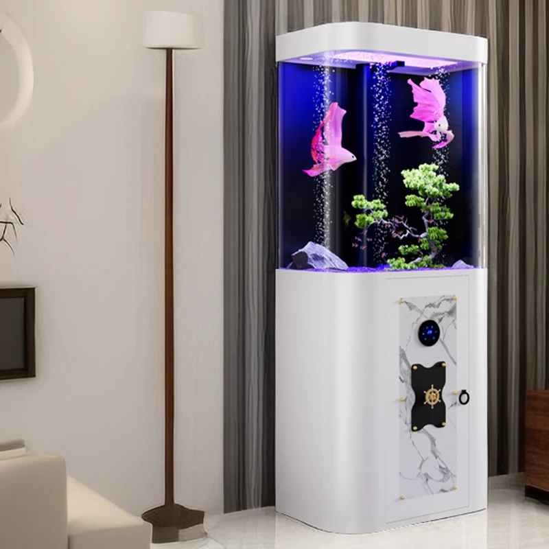 150l Neuartiges Design Robustes Zylindrisches Kunststoff-aquarium Als Standmodell,Leicht Zu Reinigen,In Schwarz Für Wohnzimmer,Arbeitszimmer Und Büro
