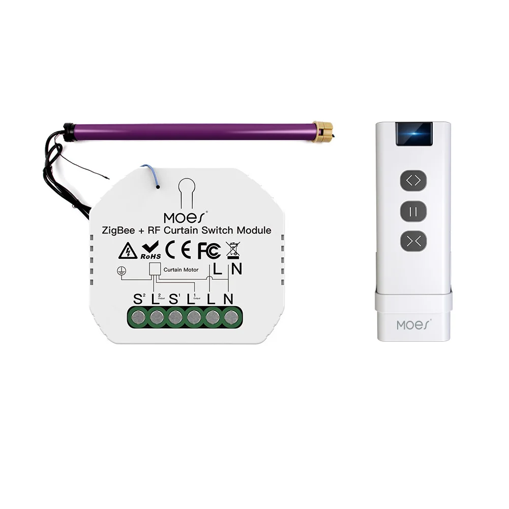 Zigbee RF Smart Curtain Switch Module for Electric Curtain Roller Blinds Shutter Tuya Smart Life Remote Control Alexa Smart Home
