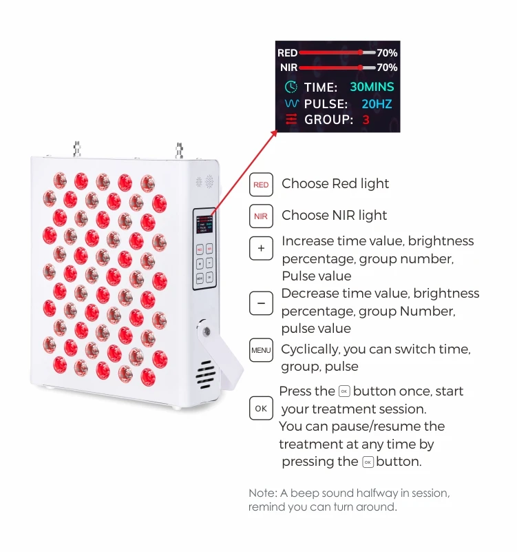 Est300w Photon Desktop Led Light Therapy Portable Red Light Therapy