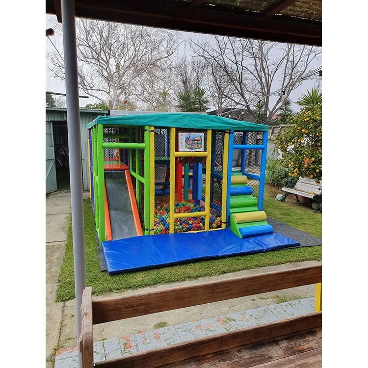 Portable Soft Play Frame with Trampoline for Kids Small Indoor Playground for School & Shopping Mall Made of PE Material