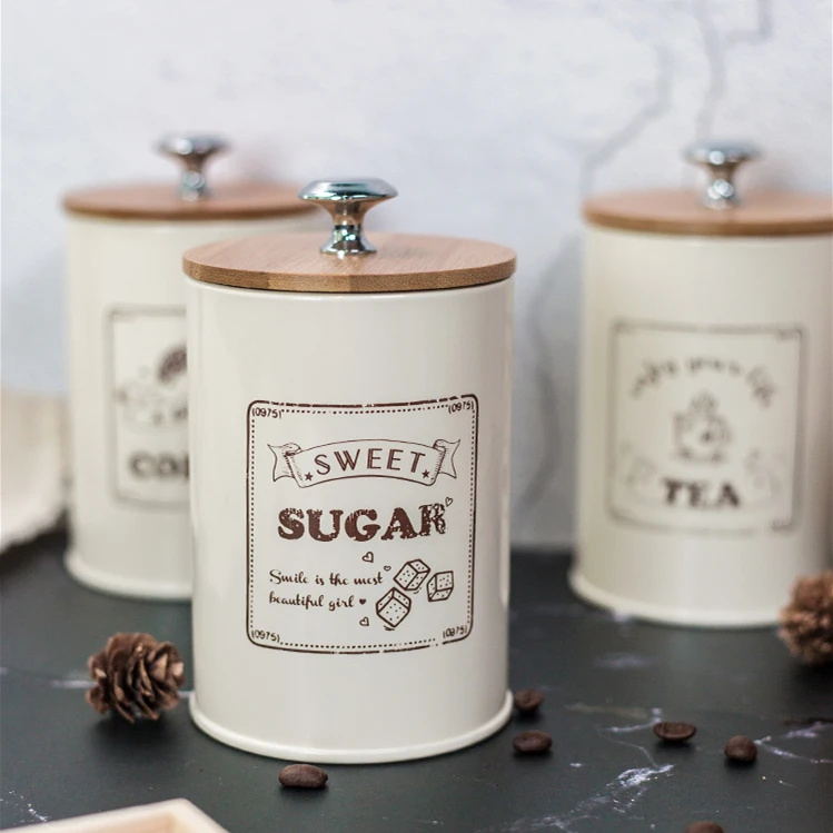 Source Metal Food Storage Flour Sugar Coffee Canisters/Kitchen containers/Storage  box on m.