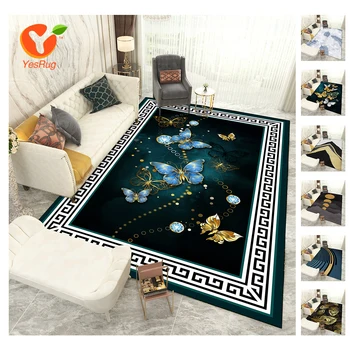3D Modern butterfly living room carpet Feather washable area rug