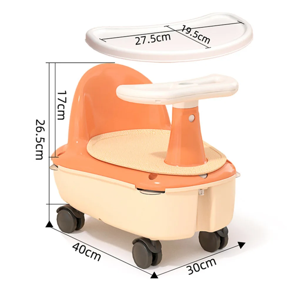 BBCare 3-in-1 Baby Bath & Dining Chair Soft Ride-On Toy Car with 4 Wheels & Tray Storage for Infant Sitting & Playtime up