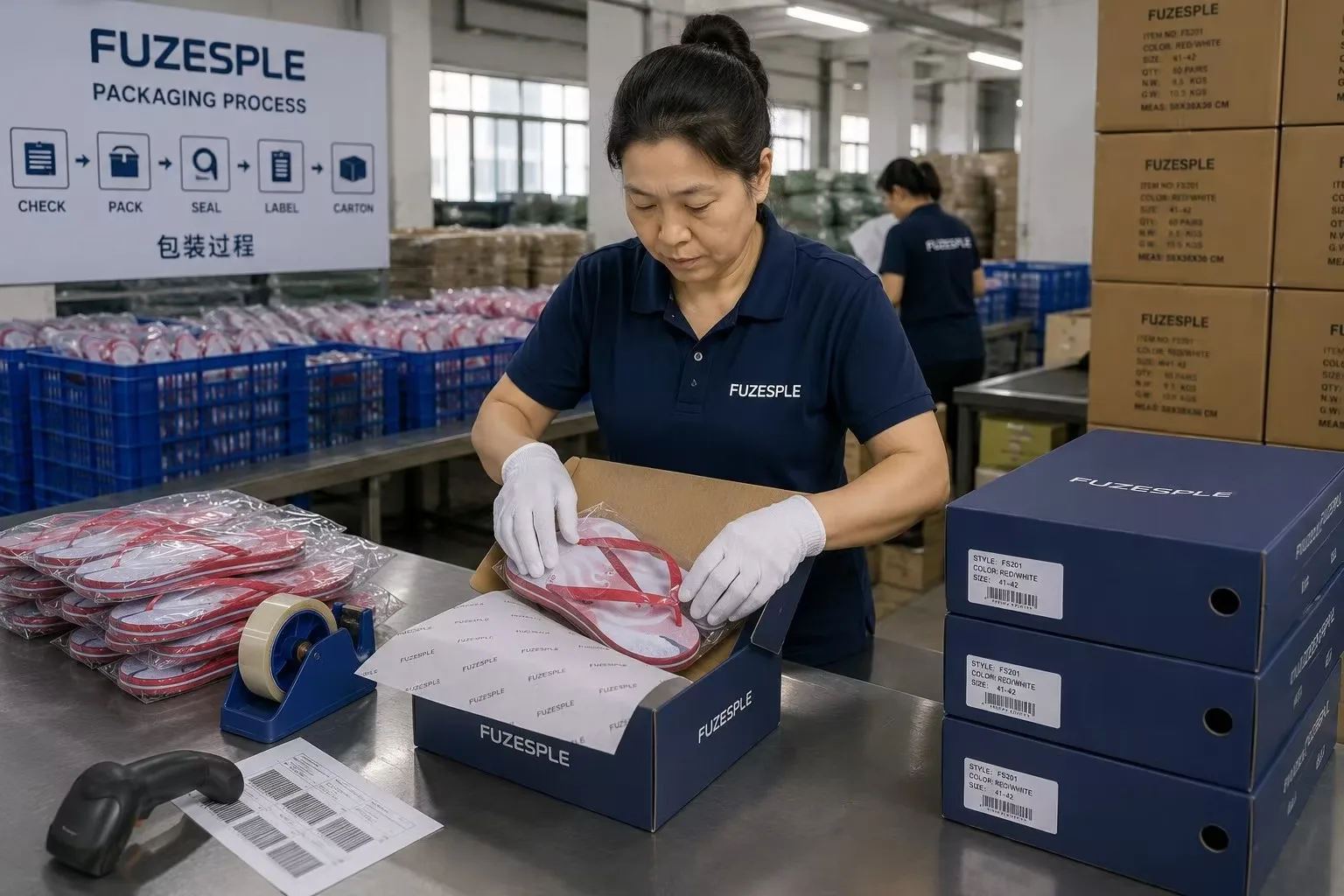 FUZESPLE branded shoe packaging
