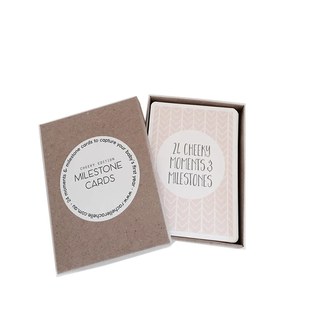 Custom 4*6inches rectangle 4 color offset printing Logo Lovely Design Matte Lamination baby milestone cards