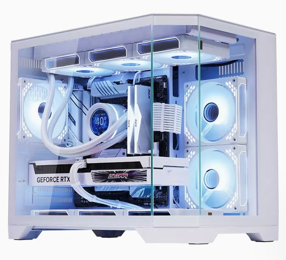 SNOWMAN CS090 Mini PC Case Supports MATX IATX 9 Fans 360 Liquid Cooler Mesh Aluminium Ma aperçu 4