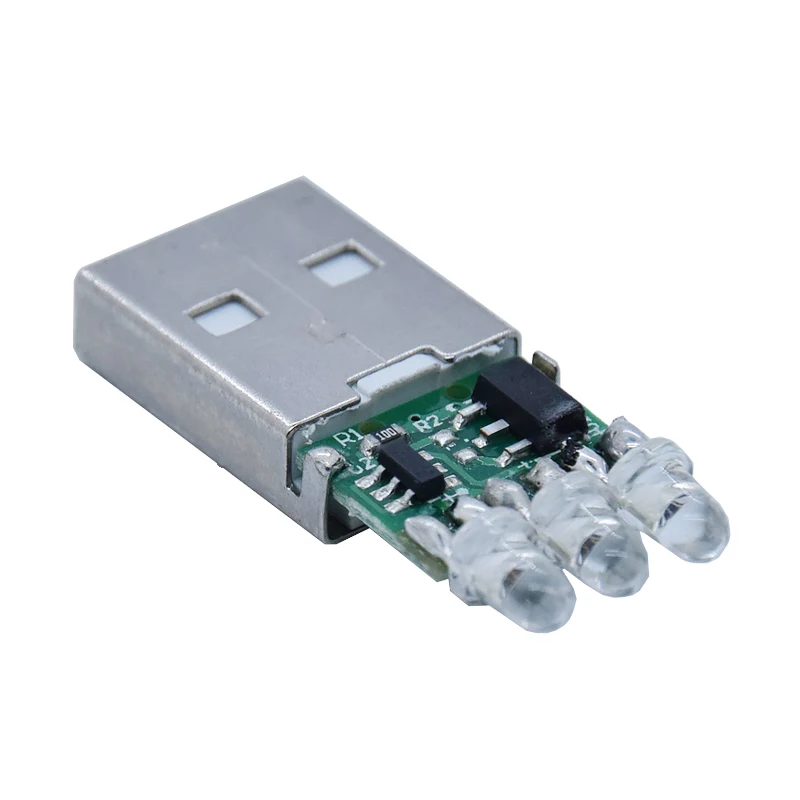 Провод для припоя типа A USB 2,0 штекер 4P разъем USB разъем штекер гнездо со светодиодной подсветкой