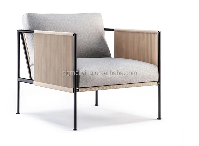 New arrival garden rope chair customized outdoor metal patio furniture sofa high-quality outdoor chair
