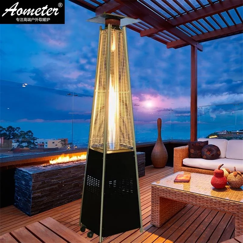 Pyramid Glass Tube Flame Outdoor Commercial Propane Heater