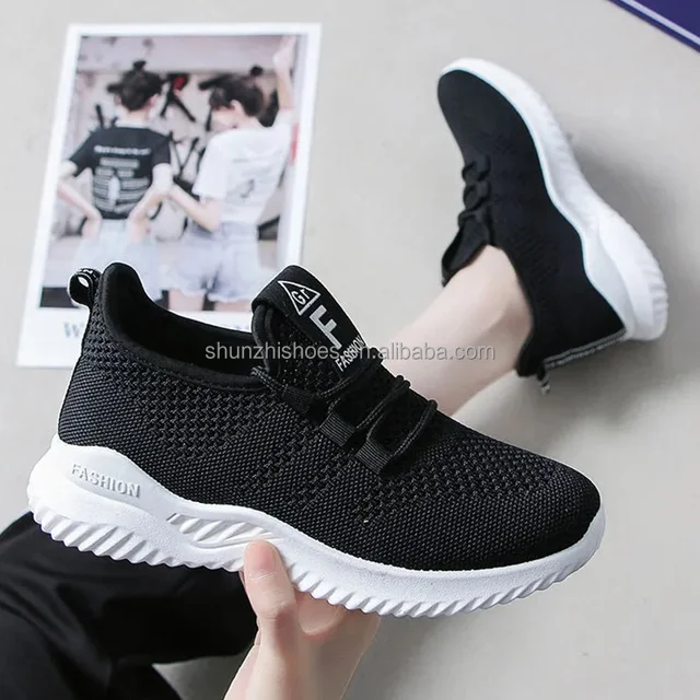 Women's 2025 Korean Fashion Sports Sneakers New Designer Styles with Fly Knit Upper Material