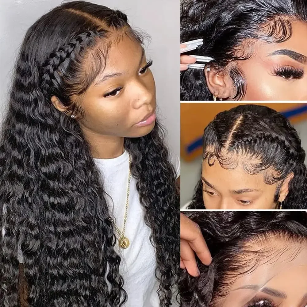 Parrucca lace front capelli veri deep wave nero naturale donna_voghion.com