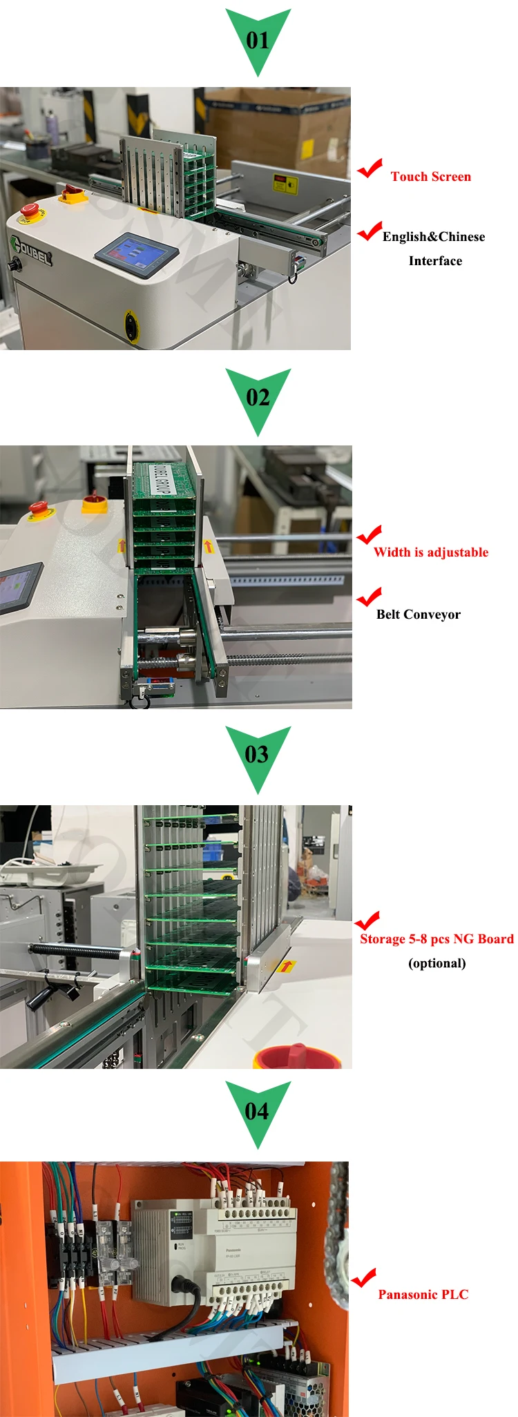 Single Rail Reject Conveyor Smt Pcb Ng Ok Conveyor With Top Quality