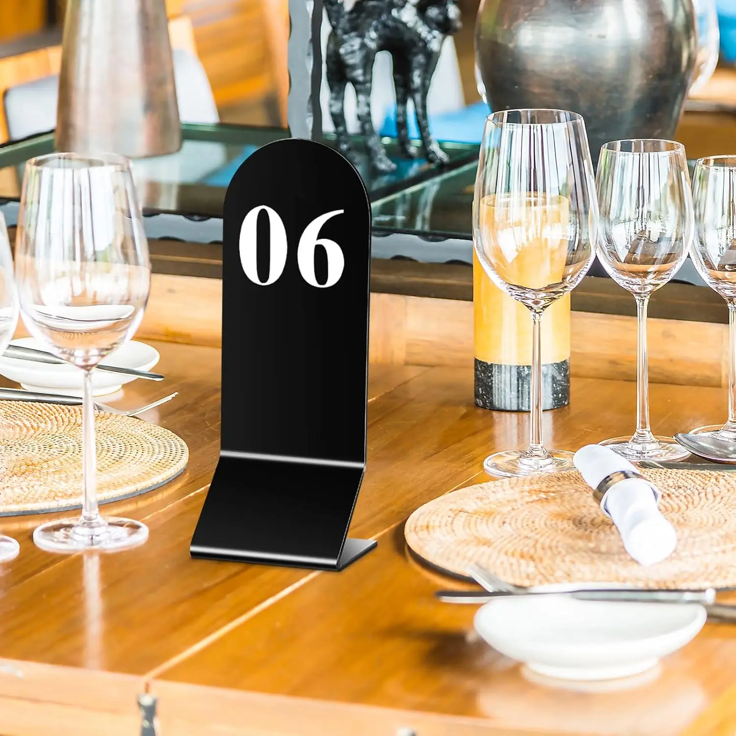 25-Piece Set Acrylic Double Sided Table Number Cards 1-25 2.36 X 6.3 Inch  Black Tent Table Numbers Weddings Restaurants Cafes