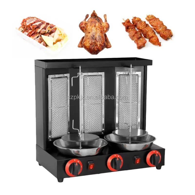 Combined Shawarma Machine Automatic Rotating Chicken Doner Kebab Machine with Griddle