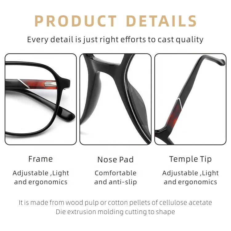 UV Protection Acetate Designer Eye Glasses for Nan and Women Eyewear Optical Eyeglasses Frames
