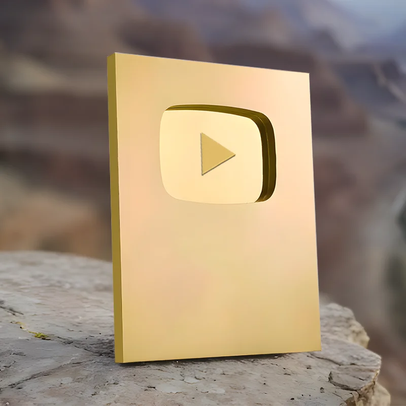Customizable YT Play Button Plaque for YouTube Creators