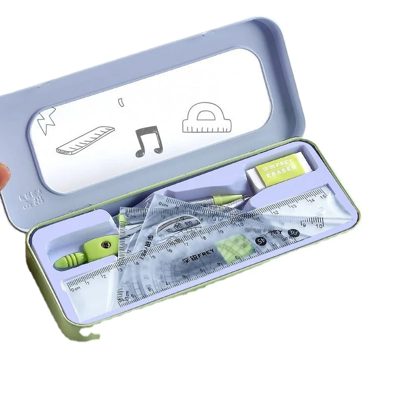 CHXN Набор из 7 штук компасов и линеек для студентов экзаменационные призы подарки учебные принадлежности канцелярские товары упаковка коробки