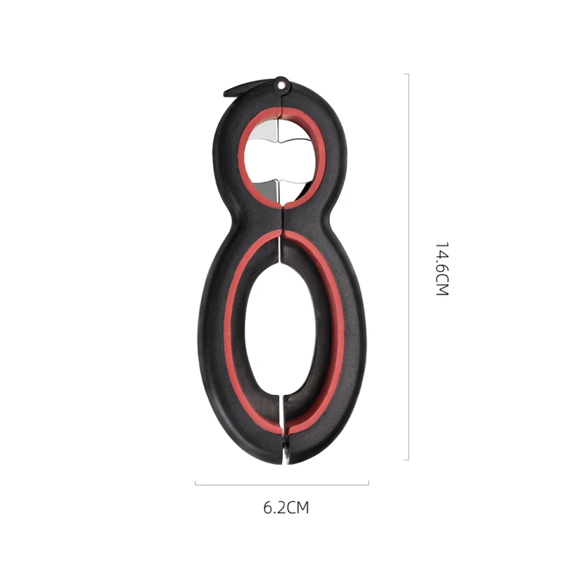 Factory Supply 6 in 1 Multi-Function Opener for Opening Jars Bottles Cans