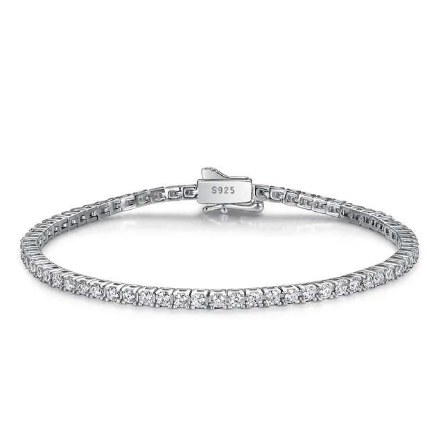 S925 Sterling Silver Moissanite Tennis Bracelet,  Fashion Versatile, Ins Style High-end and Sparkling Accessory