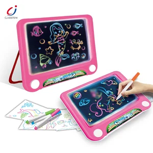 Chengji Light Drawing Doodle Board Toy Kids Educational Graffiti Game Glow Painting Pad Plastic Erasable Drawing Board
