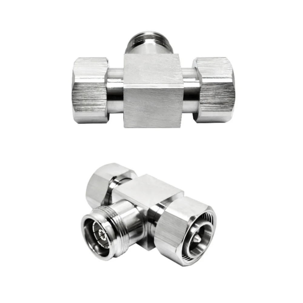 4.3/10 Double Male Plug Splitter Connector Adaptor L20 4.3-10 Mini Din Female to Dual Male 3ways  RF Coaxial Adapter