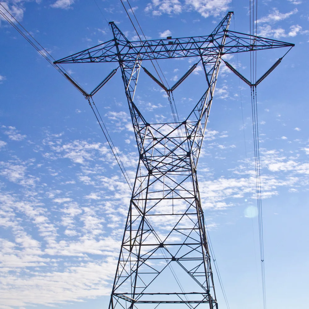 product 200kv double circuit angle steel high voltage transmission line tower with hot dip galvanizing and 50 year service life-1
