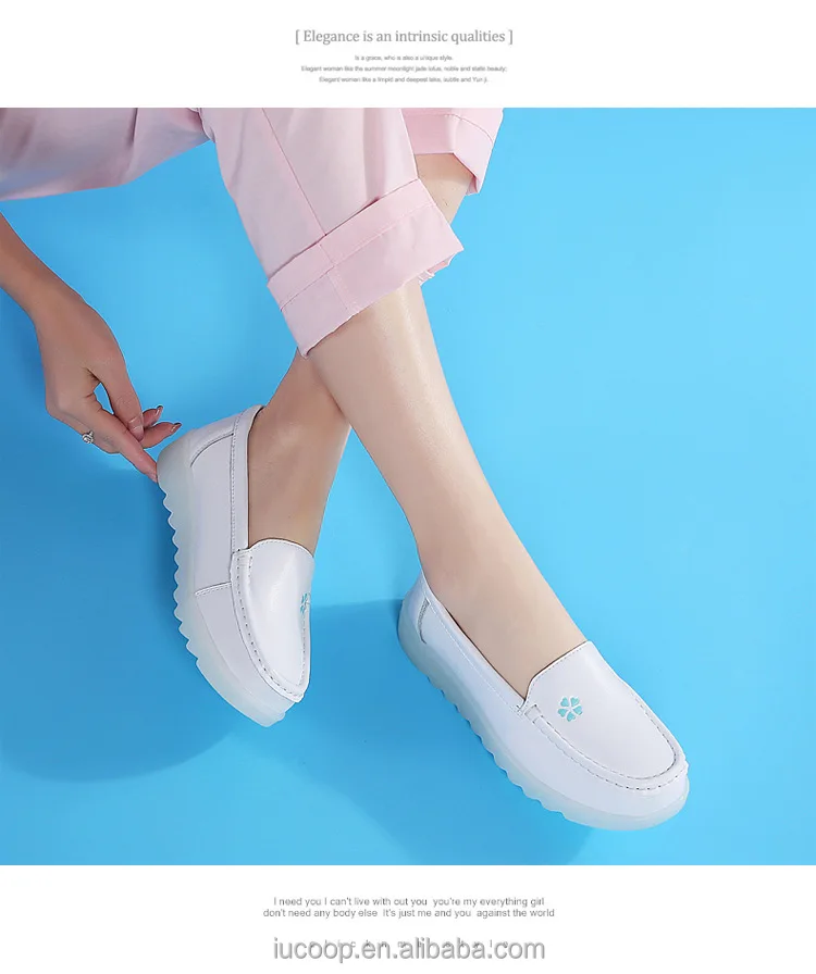 White Women Work Shoes With Soft Foam Lightweight Comfort Slip