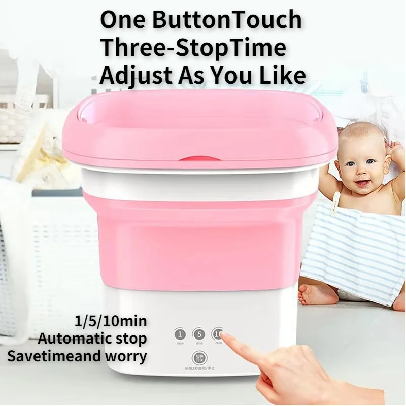 Mini Washing Machine Automatic Portable Washer Machine Underwear Baby  Clothes 8L