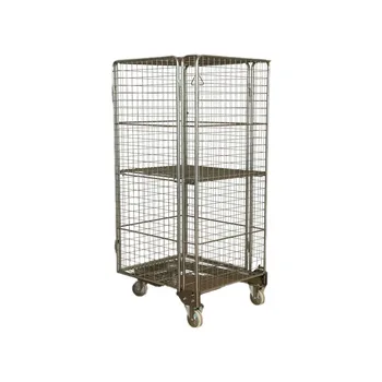 Factory Direct Sale Capacity 500kg Warehouse Mesh Storage Pallet Stillage Container Roll Cage Trolley