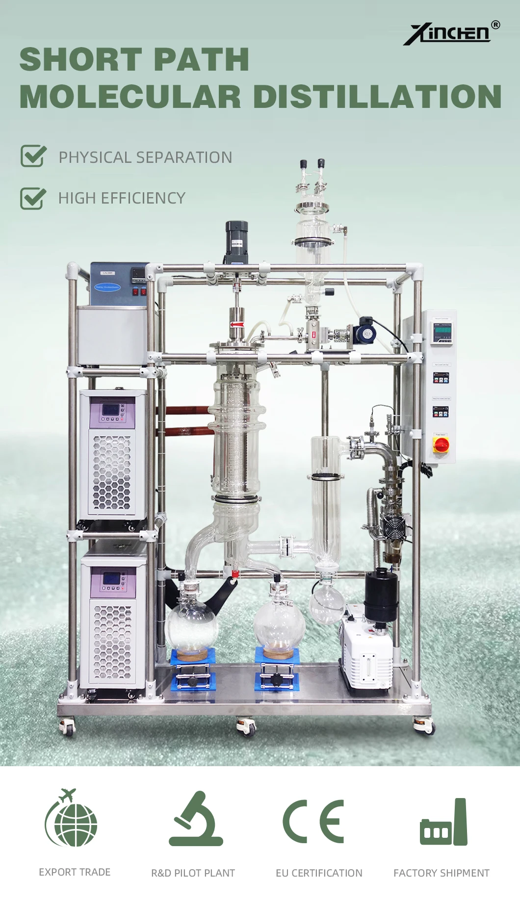 Turn Key Plant Herb Oil Extraction Short Path Molecular Distillation Equipment manufacture