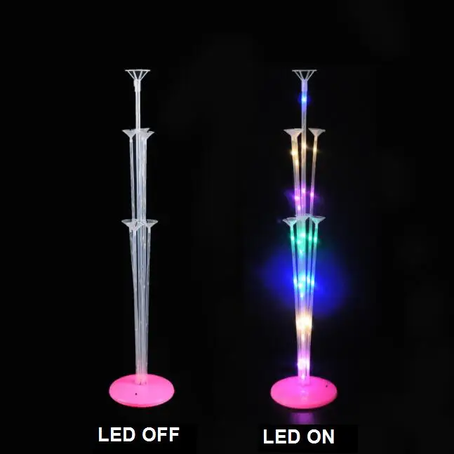 Party Decoration Large Transparent LED Balloon Stick Latex Balloon Stick Stand with LED