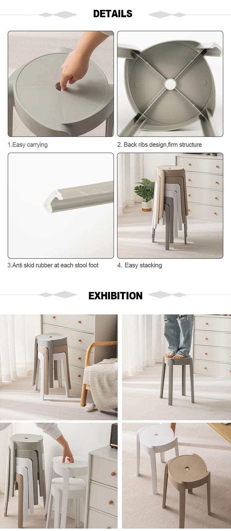 Simple Nordic Style Creative Square Living Room Dining Chairs Plastic ...